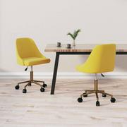 Krzesła - shumee shumee Obrotowe krzesła stołowe 2 szt. żółte aksamitne - miniaturka - grafika 1