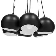 Lampy sufitowe - Lampa Wisząca 7 Kloszy Metalowa Czarna Olza - miniaturka - grafika 1
