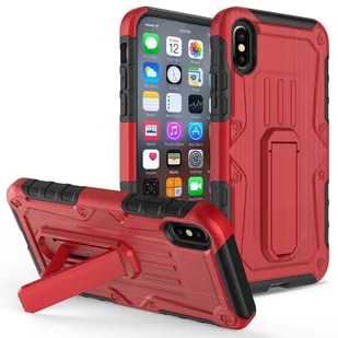 Zizo Heavy Duty Armor Case Pancerne etui iPhone X z podstawką + uchwyt do paska (Red/Black) - Etui i futerały do telefonów - miniaturka - grafika 1