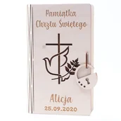 Pudełka i szkatułki - Pudełko na pieniądze Pamiątka Chrztu z grawerem - miniaturka - grafika 1