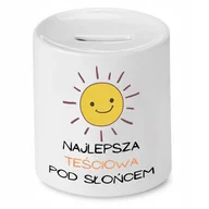Skarbonki - SKARBONKA DLA TEŚCIOWEJ NAJLEPSZA POD SŁOŃCEM z Nadrukiem ze Zdjęciem - miniaturka - grafika 1