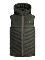 Kurtki męskie - Jack & Jones męska kurtka z kapturem pikowana kurtka, różowa, L - miniaturka - grafika 1