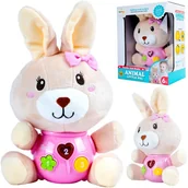 Zabawki interaktywne dla dzieci - ﻿Pluszowy Interaktywny Zajączek Króliczek Królik Ze Światłem I Muzyką - miniaturka - grafika 1