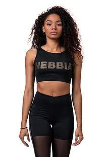 Koszulka damska Nebbia Intense Gold Mesh Mini Top 830 black M - Koszulki sportowe damskie - miniaturka - grafika 1
