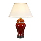 Lampy stojące - Lampa stołowa ceramiczna czerwona z abażurem modern Oxblood E27 60W Designer's Lightbox - miniaturka - grafika 1