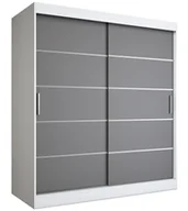 Szafy - Szafa przesuwna biały + antracyt 180 cm M4-A32 - miniaturka - grafika 1
