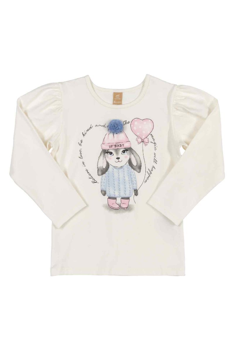 Dziewczęca bluzka z długim rękawem biała Up Baby r.92