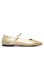 Baleriny - Tommy Hilfiger Baleriny Hilfiger Gold Ballerinas FW0FW09320 Złoty - miniaturka - grafika 1