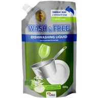 Płyny do naczyń - Płyn do mycia naczyń zielone jabłko i ekstrakt z szarotki alpejskiej 500 g zapas WASHFREE - miniaturka - grafika 1