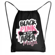 Plecaki worki - Worek Szkolny Na Buty Workoplecak WF Do Przedszkola Black Pink Zespół #2 #1 - miniaturka - grafika 1