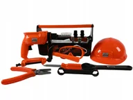 Mały majsterkowicz - SKRZYNKA Z NARZĘDZIAMI KASK WIERTARKA MŁOTEK ZESTAW NARZĘDZI DLA DZIECI - miniaturka - grafika 1