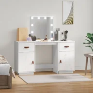 Toaletki - Lumarko Toaletka z LED, vit, lite drewno sosnowe - miniaturka - grafika 1