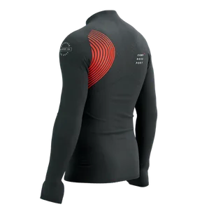 COMPRESSPORT Bluza do biegania męska WINTER TRAIL POSTURAL LS TOP black/red - Bluzy sportowe męskie - miniaturka - grafika 7