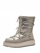 Śniegowce damskie - TAMARIS ŚNIEGOWCE DAMSKIE ZIMOWE ZŁOTE NA PLATFORMIE OCIEPLANE 38 6AA - miniaturka - grafika 1