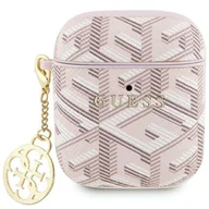 Akcesoria do słuchawek - Guess GUA2PGCE4CP AirPods 1/2 cover różowy/pink GCube Charm - miniaturka - grafika 1