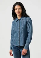 Koszule damskie - camicie donna wrangler 112356476 faded blue - miniaturka - grafika 1