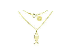 Naszyjnik z medalikiem rybą ICHTYS - 24k złocenie - Biżuteria religijna Naszyjnik z medalikiem rybą ICHTYS - 24k złocenie - Biżuteria religijna - miniaturka - grafika 1