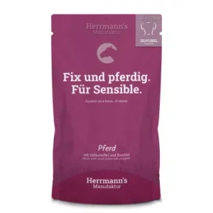 Herrmanns Manufaktur Selection Sensitive Dog Pferd - konina z cukinią i batatami 150 g - Mokra karma dla psów Herrmanns Manufaktur Selection Sensitive Dog Pferd - konina z cukinią i batatami 150 g - Mokra karma dla psów - miniaturka - grafika 1