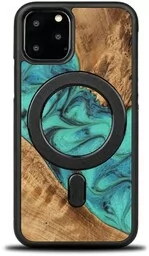 Bewood Drewniane etui iPhone 11 Pro, Turquoise MagSafe - Etui i futerały do telefonów - miniaturka - grafika 1