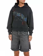 Bluzy damskie - Replay Damska bluza z kapturem, 099 Blackboard, XL - miniaturka - grafika 1