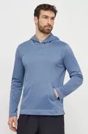 Bluzy męskie - Calvin Klein Performance bluza męska kolor niebieski z kapturem z nadrukiem - miniaturka - grafika 1