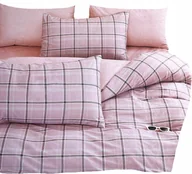 Pościel - KOMPLET POŚCIELI 160X200 POŚCIEL BAWEŁNA SATYNOWA 2x POSZEWKI 70X80 KRATA - miniaturka - grafika 1