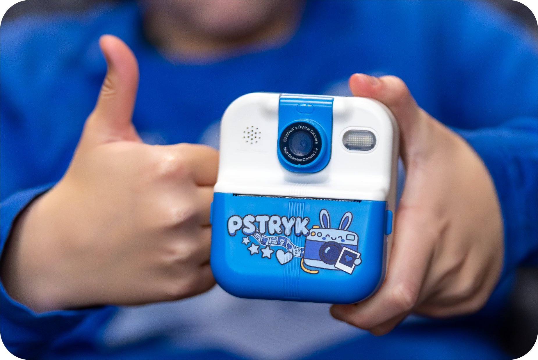 Aparat dla dzieci PSTRYK! z natychmiastowym drukiem niebieski Zintronic DTP02NV1-Z