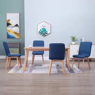 vidaXL Krzesła do jadalni, 4 szt., niebieskie, tapicerowane tkaniną - Krzesła - miniaturka - grafika 1