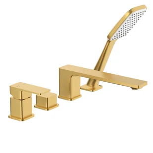 Bateria wannowa złota szczotkowana 4-otworowa Dust KFA Armatura - Baterie wannowe i prysznicowe Bateria wannowa złota szczotkowana 4-otworowa Dust KFA Armatura - Baterie wannowe i prysznicowe - miniaturka - grafika 1