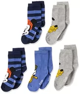 Skarpetki damskie - NAME IT Chłopięce skarpety NMMAHILI Mickey WDI, Nouvean Navy/Pack:5PK 2xNOUVEAN granatowe + 2xD.SAP+1xGREY.M, 19/21 - miniaturka - grafika 1