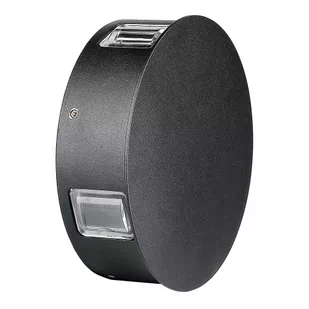 Kinkiet Zewnętrzny Oprawa Ścienna V-Tac 3W Led Ip65 Czarna Okrągła Vt-706 3000K 428Lm - Lampy ogrodowe - miniaturka - grafika 1
