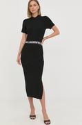 Sukienki - Karl Lagerfeld sukienka kolor czarny midi dopasowana - miniaturka - grafika 1