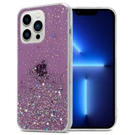 Etui i futerały do telefonów - Pokrowiec Do Apple iPhone 13 PRO MAX Etui w Fiolet z Brokatem Glitter Obudowa Case Cover TPU Cadorabo - miniaturka - grafika 1