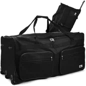 Walizki - DUŻA CZARNA WALIZKA PODRÓŻNA NA KÓŁKACH 160 LITRÓW - miniaturka - grafika 1