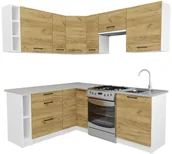 Meble kuchenne - Nowoczesne meble kuchenne dąb craft - Voku - miniaturka - grafika 1