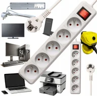 Listwy zasilające - Listwa zasilająca Bounn BOUNN listwa zasilajÄ ca antyprzepiÄciowa 5 gniazd 5 m biaÅa 16A - miniaturka - grafika 1