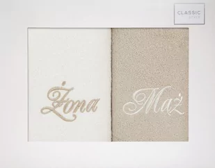 Komplet Ręczników Mąż Żona 2 2 szt. 70 x 140 Kr+Be - Ręczniki - miniaturka - grafika 1