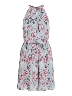 Sukienki - Vila Damska sukienka Vijuliette Plisse Short Dress/Bm/Dc, Kentucky Blue/Aop: kwiaty, 42 - grafika 1
