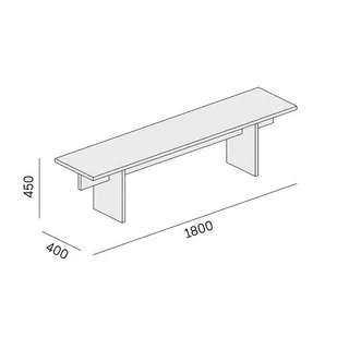 Ławka SOLID, 1800 x 400 x 443 mm, naturalny dąb - Biurka - miniaturka - grafika 2