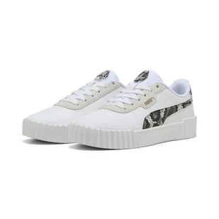 Damskie sneakersy Carina 3.0 Snake Chic PUMA White Vapor Gray Aged Silver - Buty trekkingowe damskie - miniaturka - grafika 1