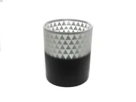 Pozostałe akcesoria świąteczne - Szklany świecznik srebrny - 10 cm - 1 szt. - miniaturka - grafika 1