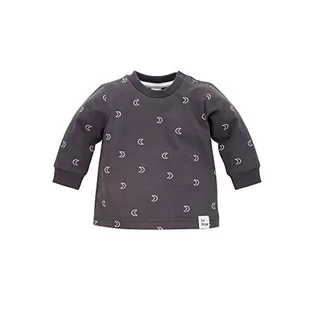 Pinokio Baby Blouse Long Sleeve Dreamer, 95% bawełna 5% elastan, grafitowy z księżycami, chłopcy rozm. 62-104 (80), szary (Graphite), 80 - Bluzki dla niemowląt - miniaturka - grafika 1
