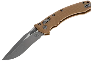 Nóż składany Microtech Amphibian Ram-Lok S/E Fluted Tan G10, Apocalyptic M390MK by Tony Marfione (137RL-10APFLGTTA) - Noże - miniaturka - grafika 1