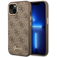 Etui i futerały do telefonów - Guess GUHCP14SHG4SHW iPhone 14 6,1` brązowy/brown hard case 4G Vintage Gold Logo - miniaturka - grafika 1
