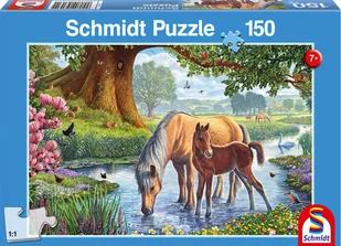 Schmidt Spiele Puzzle 150 el. Konie przy strumieniu - Puzzle - miniaturka - grafika 1