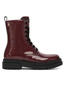 Buty dla dziewczynek - Tommy Hilfiger Trapery Lace-Up Bootie T4A5-34025-0775 S Bordowy - miniaturka - grafika 1