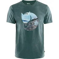 Koszulki męskie - FJÄLLRÄVEN Męski T-shirt Gädgaureh '78 T z logo i nadrukiem fotograficznym. fioletowy Dunkelviolett (Dusk 042) S - miniaturka - grafika 1