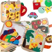 Zabawki sensoryczne - Książeczka sensoryczna edukacyjna filcowa 3D manipulacyjna ruchome elementy - miniaturka - grafika 1