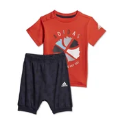 Kombinezony dla dzieci - Koszulka + spodenki komplet dziecięcy Adidas Summer Set bawełniany-62 - miniaturka - grafika 1