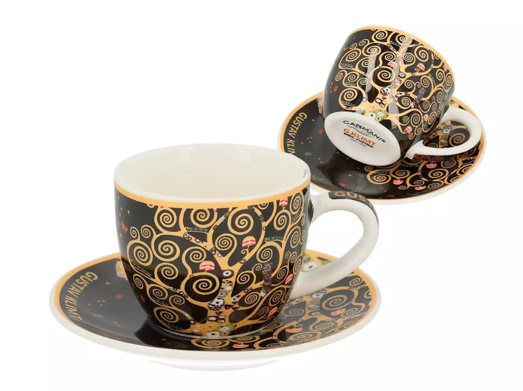 Filiżanka ze spodkiem 0,08 l Carmani - Gustav Klimt Drzewo Życia 33.532-8313